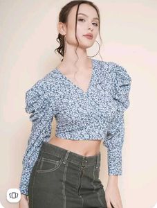 BLUE WRAP TOP