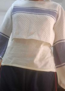 Pinteresty Cropped Puff Sleeves Pullover