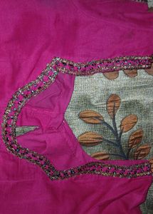 Pink Embellished Saree Blouse