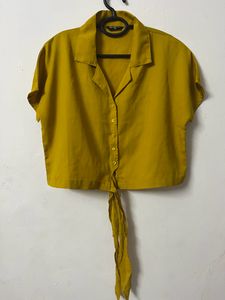 Crop Shirt With Tie Knot