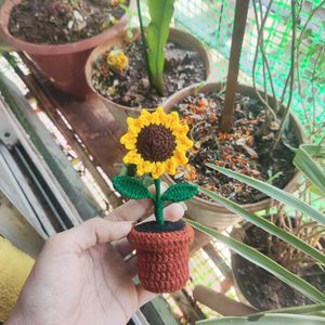 Cutee Little Crochet Sunflower Pot🌻