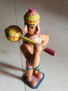 Wooden Hindu God Hanuman Figurine
