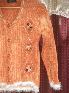 Coral Colour Cardigan