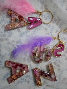 Resin Alphabet Keychain Customized