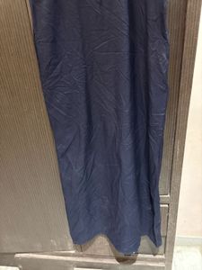 Navy Maxi Dress with Cream Blouse