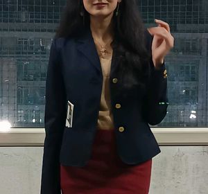 Navy Blazer with Gold Buttons