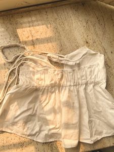 H&amp;M White Cami Peplum Top