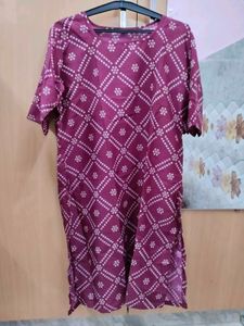 Elegant Maroon Printed Kurti (CU)