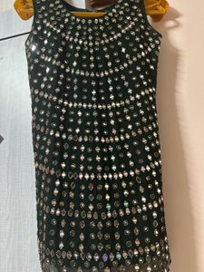 GREEN MIRROR WORK SHARARA KURTI