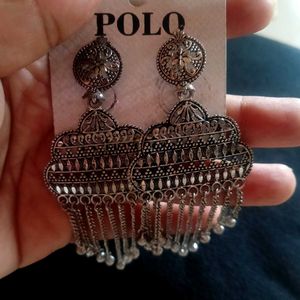 Silver Tone Dangle Earrings