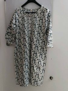 Patterned Cotton Kurti Set