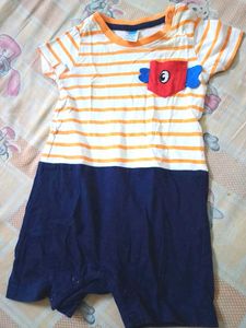 Striped Fish Pocket Romper