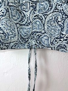 Paisley Puff Sleeve Tie Front Top