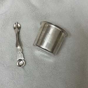 German Silver Panchapatra Udharini Set