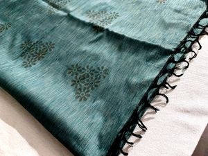 Teal Blue Silk Saree 🥻