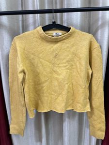 Yellow Full Sleeves Pullover Sweater