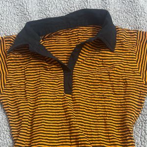 Body Fit Striped Polo Top