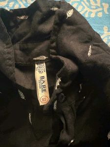 Patterned Black Casual Top