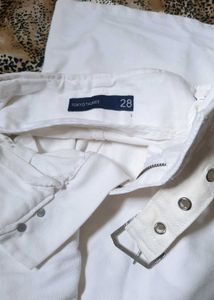 White belted pants