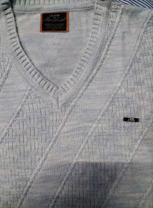 Duke V Neck Sweater Blue