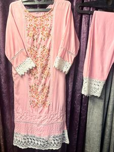 Pink Embroidered Kurta Set