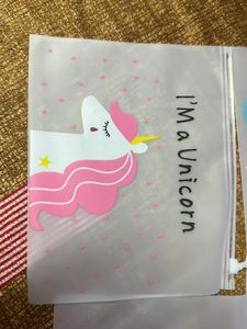4 Pcs Of Transparent Unicorn pouch