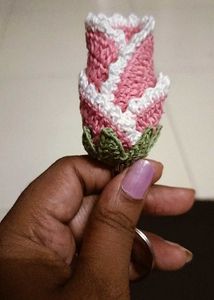 Crochet Rose Keychain