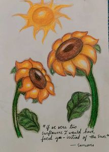 Sunflower Aesthetic Drawing For Wall/Room Decor