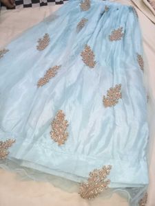 Elegant Sky Blue Lehenga Choli Set