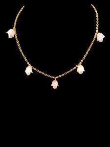 Flower Charm Necklace &amp; Earrings Set