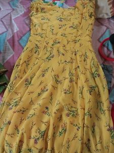 Yellow Color Goun Haldi Ceremony