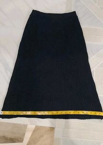 Black Knit A-Line Skirt