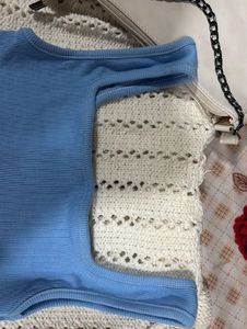 BLUE RIBBED TANK TOP