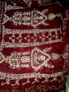 Bridal Saree With Heavy Golden Embroidery