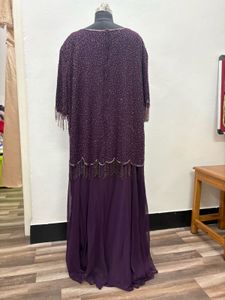 Purple Beaded Evening Gown