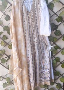 Festive White Anarkali Suit