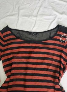 gothic Striped Long Sleeve Top