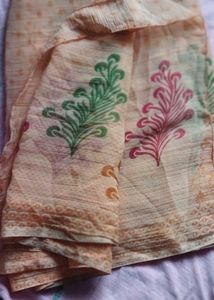 Beautiful Saree With Flowers Design