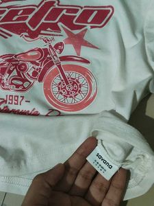 SAVANA Printed Pullover T-shirt (crop)