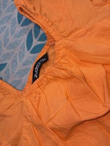 Orange Eyelet Two-Piece Set