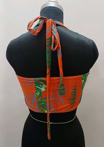 Trendy Orange Halter Top