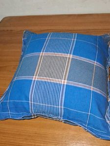 Blue Plaid Throw Pillow