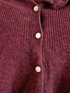 Maroon Cropped Shirt