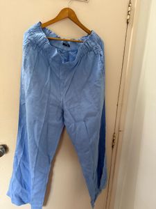 Light Blue Linen Wide Leg Pants