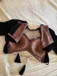 Back Open Customisrd Velvet Blouse