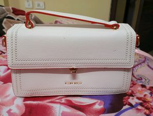 ALLEN SOLLY WHITE &amp; RED OPEN HAND CLUTCH Chic BAG