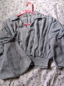 Gray Patterned Top