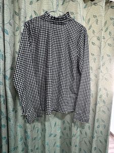 Gingham Mock Neck Top