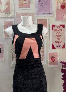 Pink And Black Crop Top