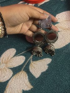Silver Jhumka Earrings